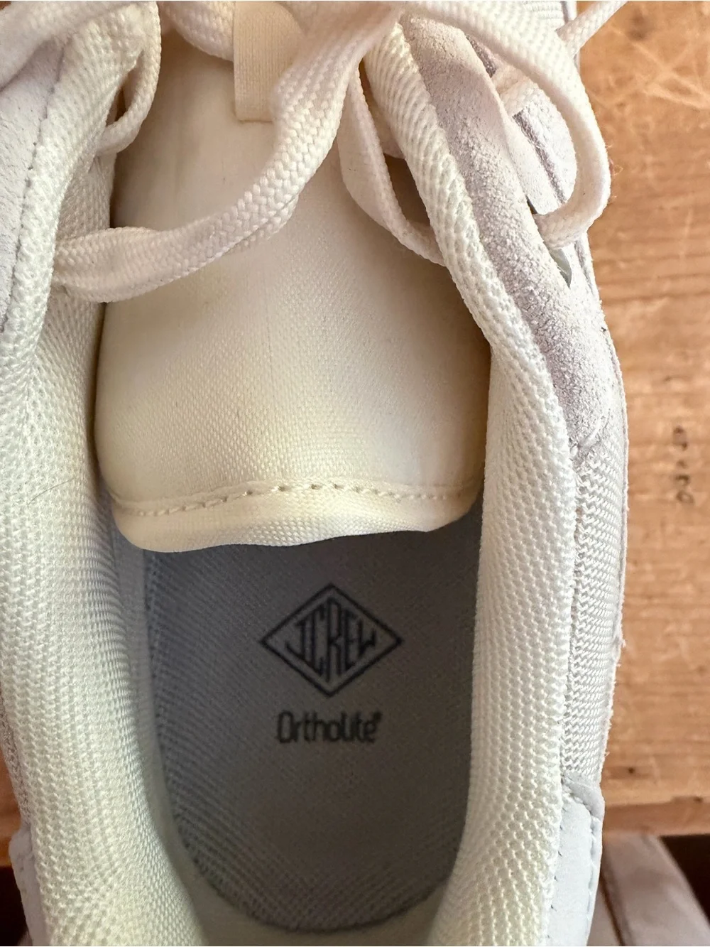 J. Crew Men's White and Light Gray Sneakers